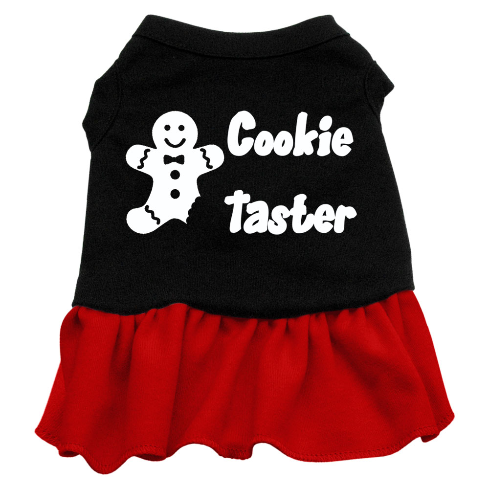 Cookie Taster Screen Print Dress Black with Red Med